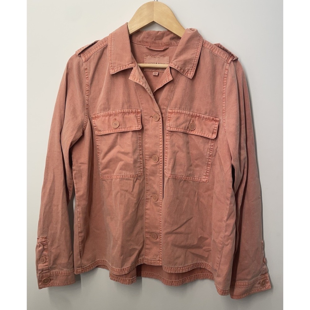Lucky Brand Womens Lightweight Jacket Button Up Shirt Size Small Front Pockets